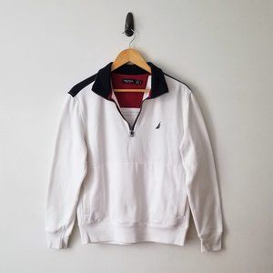Nautica - White & Blue Quarter Zip